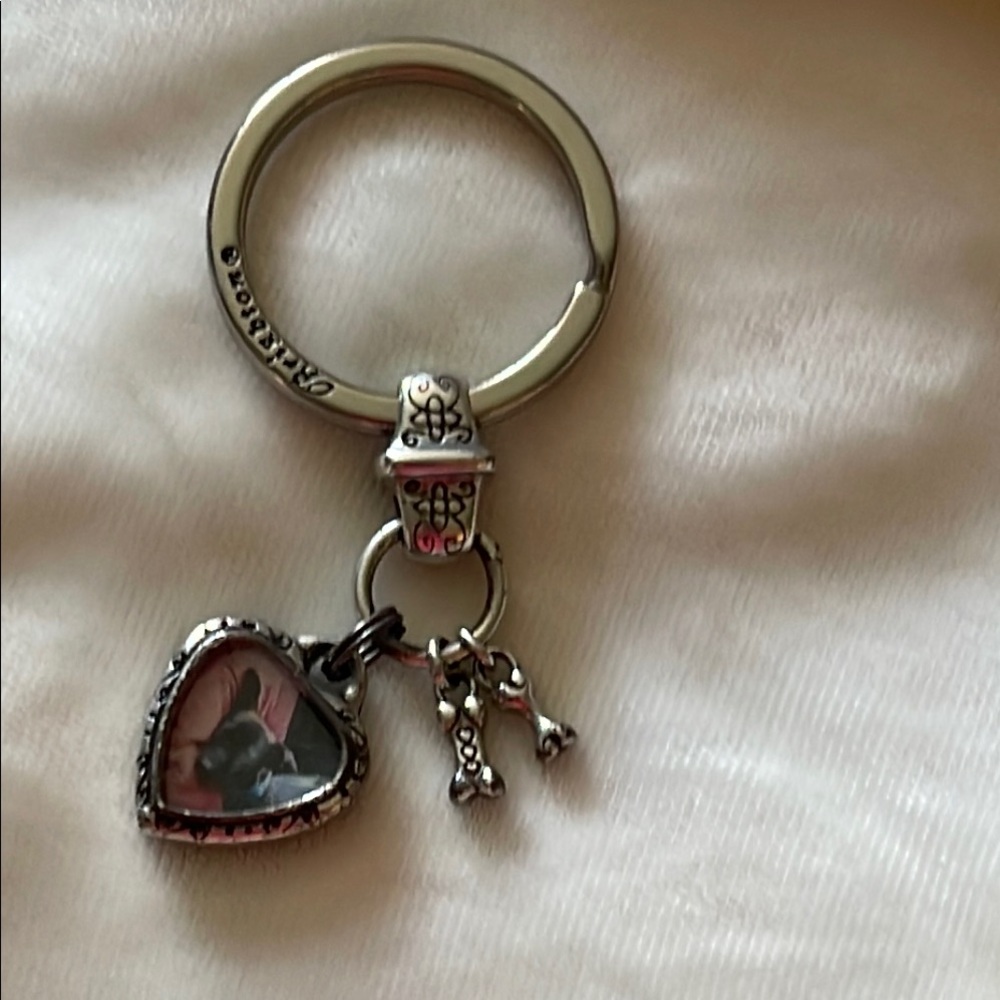 Brighton Silver Heart Dog Lover Keychain with Charms